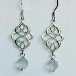 Glass Dangle Earrings-silver Charm Earrings